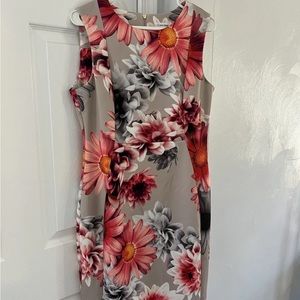 Calvin Klein Sleeveless Floral Dress Size 12